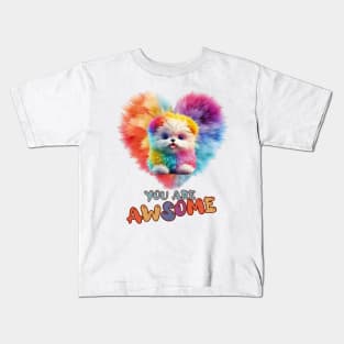 Fluffy: "You are awsome" collorful, cute, furry animals Kids T-Shirt